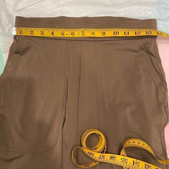 Lisa Rinna Collection Banded Bottom Knit Crop Pants In Dark Taupe.Size XXS - Picture 13 of 15